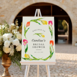 Elegant Vår Flower Tulip Möhippa Sign Poster