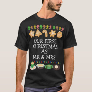 Elegant Vår första jul som herr och fru Par T Shirt