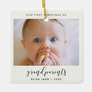 Elegant Vår första jul som morföräldrar Julgransprydnad Keramik