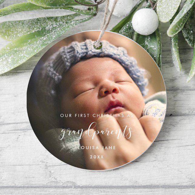 Elegant Vår första jul som morföräldrar Julgransprydnad Keramik (Skapare uppladdad)