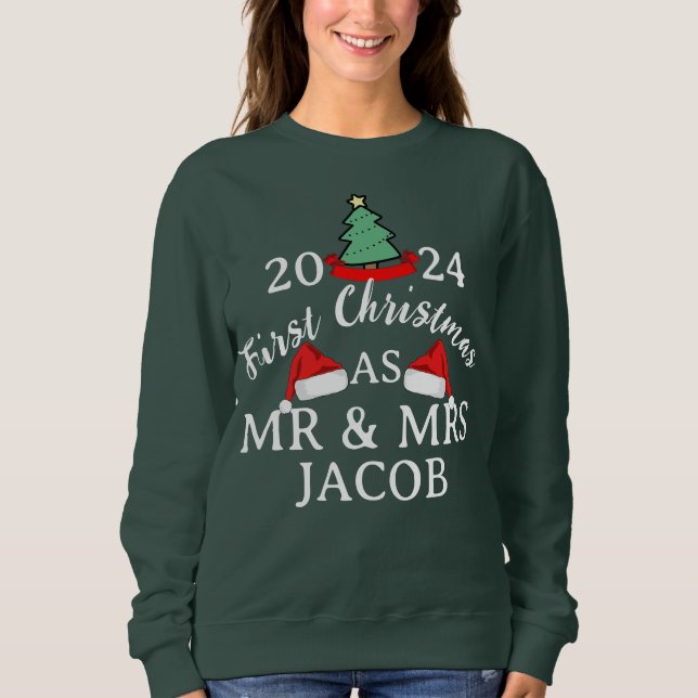 Elegant Vår första jul som Mr och Mrs. T Shirt (Framsida)