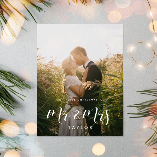 Elegant Vår första jul som Mr och Mrs. Vykort (Skapare uppladdad)
