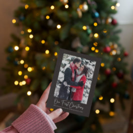 Elegant Vår första jultomte i Snöflingor Julkort