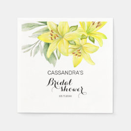 Elegant Vår Gult Lily Blommigt Möhippa Pappersservett