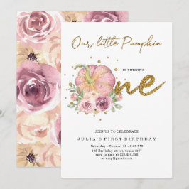 Elegant vår lilla knumpkin första födelsedag inbjudningar