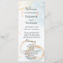 elegant, vår, sommaren guld, ringar, Bröllop Program