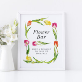Elegant Vår Tulip Möhippa Flower Pub-tecken Poster