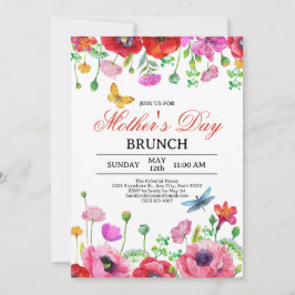 Elegant Vår WildblomChic Mors dag Brunch Inbjudningar