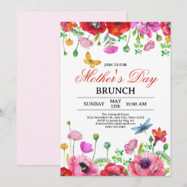 Elegant Vår WildblomChic Mors dag Brunch Inbjudningar