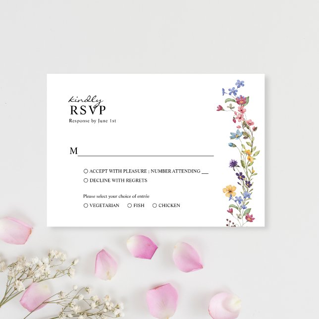 Elegant Vår Wildblomme Blommigt Garden Wedding Wed OSA Kort (Skapare uppladdad)