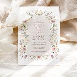 Elegant Vår Wildblomme Meadow Fairytale Bröllop Inbjudningar<br><div class="desc">Den här bröllopsinbjudan till exklusiv är en inkörsport till fantasi, försedd med ömtåliga pastellblommor som dansar i rosa, , lavender, gult och blått. Konstruktionen fångar kärnan i en vismisk saga och bjuder in dig att delta i en firande som är lika magisk som den kärlek-berättelse som den hedrar. Låt detta...</div>