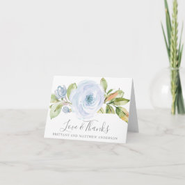 Elegant vårblomma dammig blå bröllop tackkort