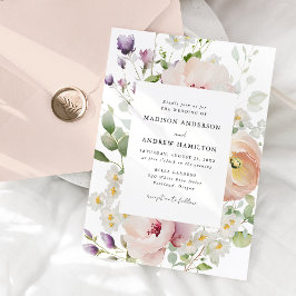 Elegant vårblommig bröllopsinbjudan inbjudningar