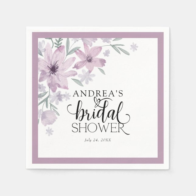 Elegant vårens blomsterbröllopsdusch pappersservett (Framsidan)