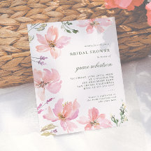 Elegant vårens vattenfärg blommande bröllopsdusch