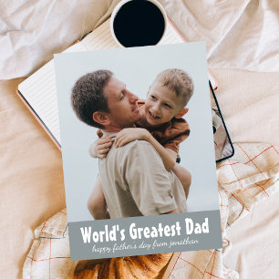 Elegant Världens Bästa Pappa   Fars Dags Foto Julkort