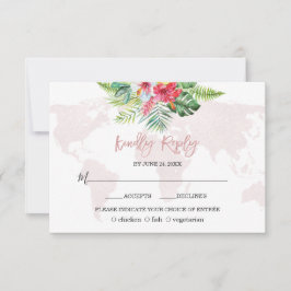 Elegant: Världskartan över den tropiska Blommigten OSA Kort