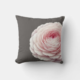 Elegant varm kolgrå rosafärgad blomkudde kudde