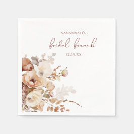 Elegant varm rosa blomstergästabud pappersservett