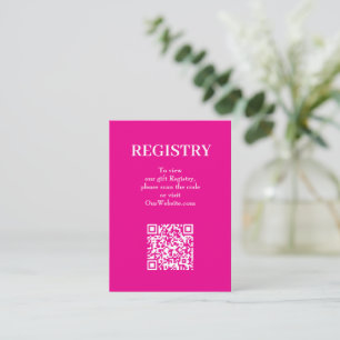 Elegant varmröd bröllopspresentregistrerings QR-ko Tilläggskort