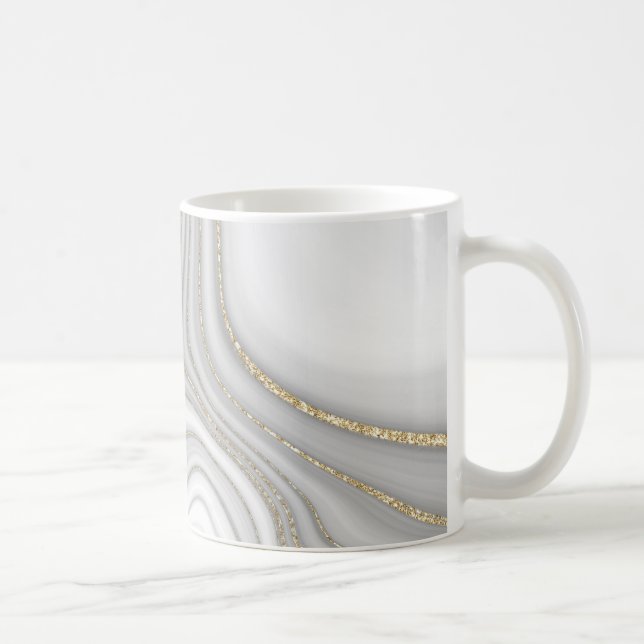 Elegant Vätska guld glitter marmor mönster Kaffemugg (Höger)