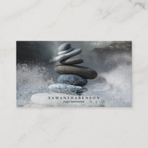 Elegant Vatten Färg Logotyp Zen Yoga Healing Heal Visitkort