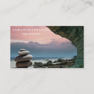 Elegant Vatten Färg Logotyp Zen Yoga Healing Healt Visitkort