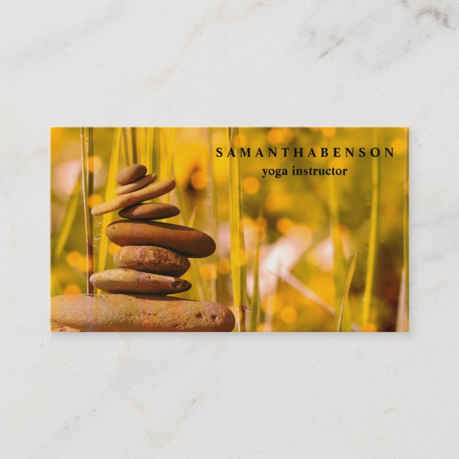 Elegant Vatten Färg Logotyp Zen Yoga Healing Healt Visitkort (Framsida)