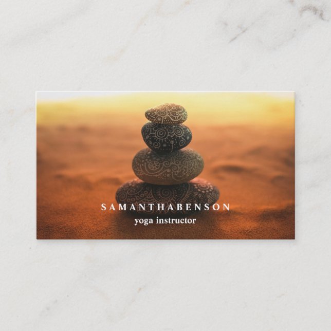 Elegant Vatten Färg Logotyp Zen Yoga Healing Healt Visitkort (Framsida)