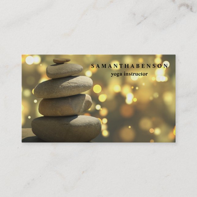Elegant Vatten Färg Logotyp Zen Yoga Healing Healt Visitkort (Framsida)