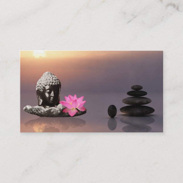 Elegant Vatten Färg Logotyp Zen Yoga Healing Healt Visitkort (Framsida)