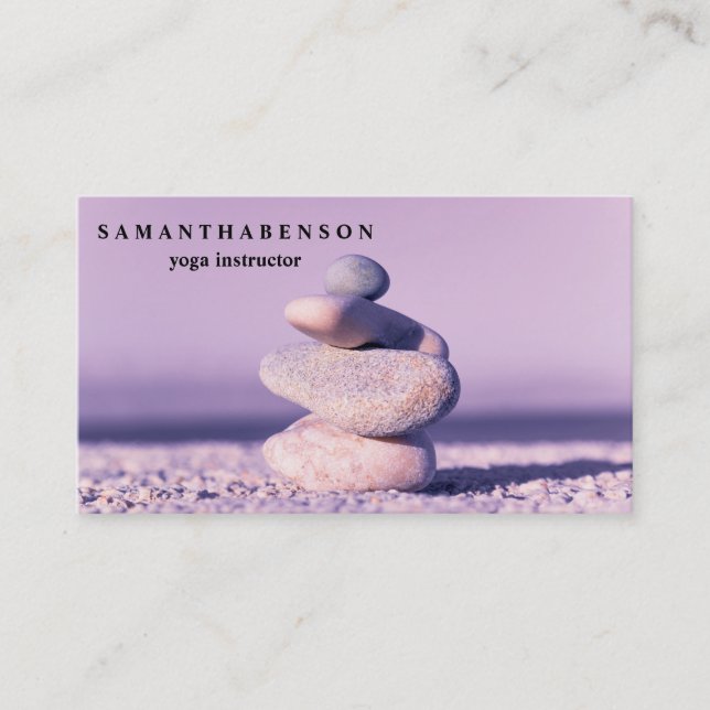 Elegant Vatten Färg Logotyp Zen Yoga Healing Healt Visitkort (Framsida)