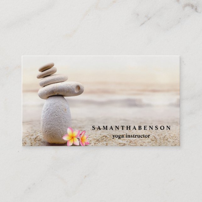 Elegant Vatten Färg Logotyp Zen Yoga Healing Healt Visitkort (Framsida)
