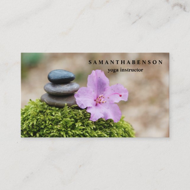 Elegant Vatten Färg Logotyp Zen Yoga Healing Healt Visitkort (Framsida)