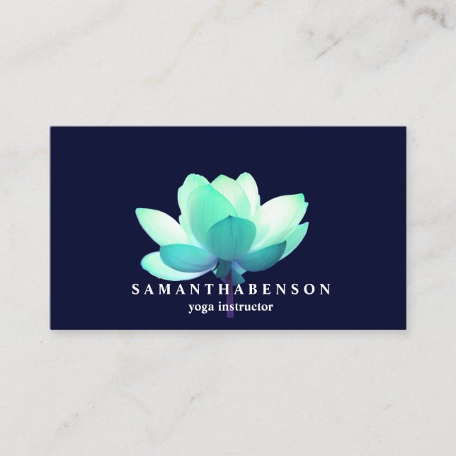 Elegant Vatten Färg Logotyp Zen Yoga Healing Healt Visitkort (Framsida)