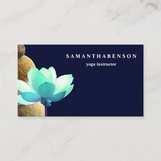 Elegant Vatten Färg Logotyp Zen Yoga-läkning Visitkort (Framsida)