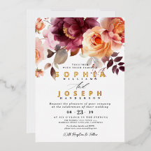 Elegant vattencolor Burgundy Bouquet Blommigt Bröl