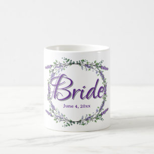 Elegant vattencolor Lavender Eucalyptus Bride Kaffemugg