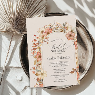 Elegant vattencolor wildblommor boho arch inbjudningar
