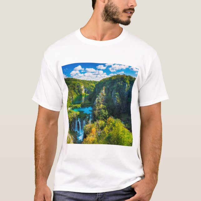 Elegant vattenfall, Kroatien T Shirt (Framsida)