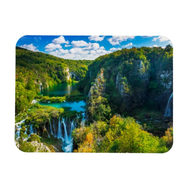 Elegant vattenfallsscen, Kroatien Magnet (Horisontell)