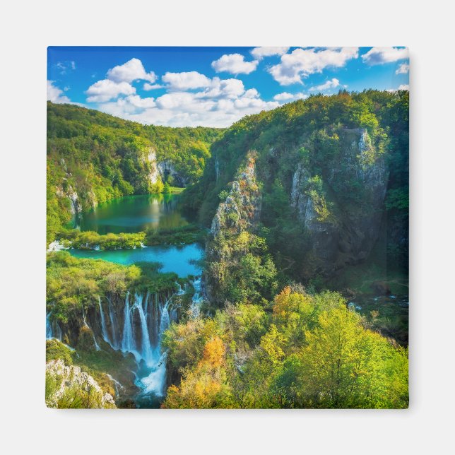 Elegant vattenfallsscen, Kroatien Magnet (Framsidan)