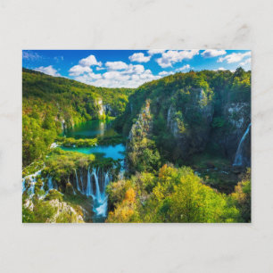 Elegant vattenfallsscen, Kroatien Vykort