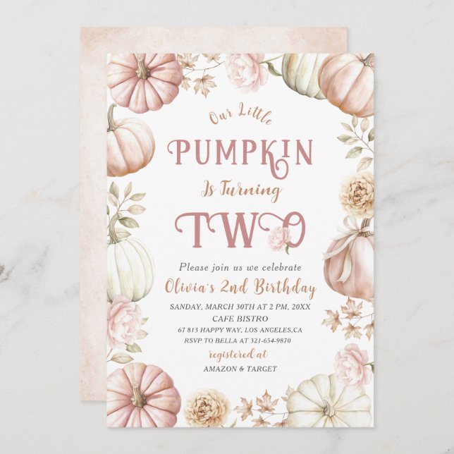 Elegant Vattenfärg 2: a födelsedagspumpan är på Inbjudningar (Fram/baksida)