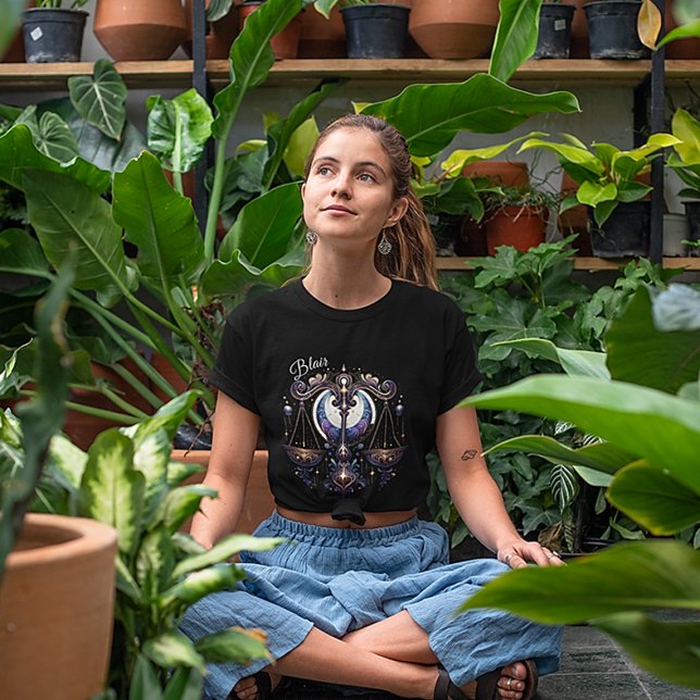 Elegant Vattenfärg Anpassningsbarna Libra Zodiac T Shirt (Skapare uppladdad)