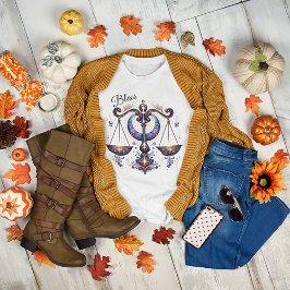 Elegant Vattenfärg Anpassningsbarna Libra Zodiac T Shirt