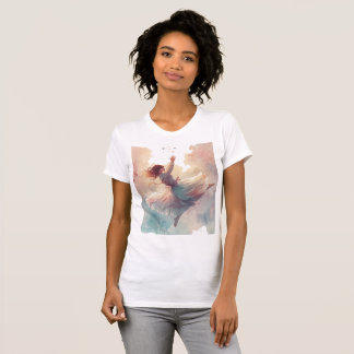 Elegant vattenfärg ballerina t-shirt – Feminint et