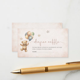 Elegant Vattenfärg Bear Teddy babydusch eller Tilläggskort