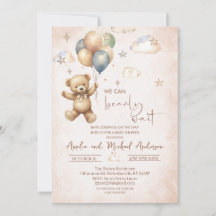 Elegant Vattenfärg Bear Teddy babydusch