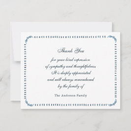 Elegant vattenfärg Blå & vit ram  Tack Kort